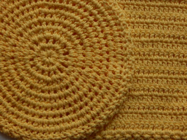 yellow crochet pot holder