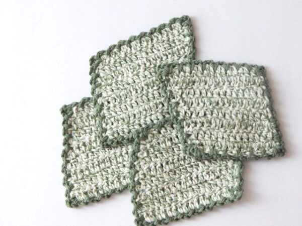 Sage green set of 4 coasters - Image 2